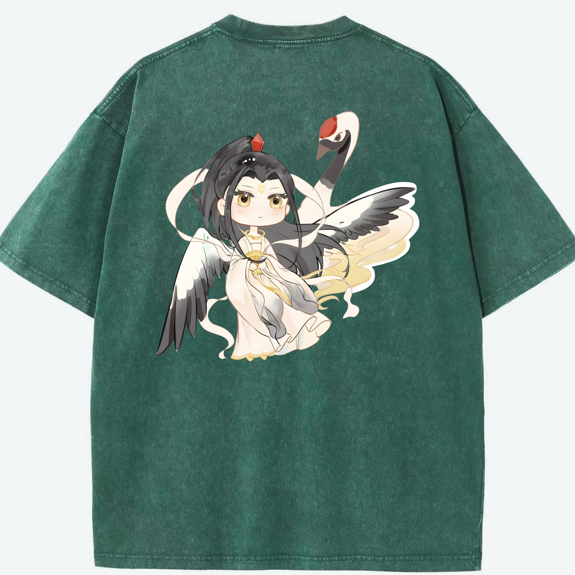 （画像用） Ne Zha 2 ナタ 魔童の大暴れ 綿100% ヴィンテージ風 半袖Tシャツ（背面プリント）